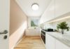 Gepflegte zwei-Zimmer-Erdgeschosswohnung mit Balkon und Garage in Dortmund-Scharnhorst! - Küche digitales Home Staging